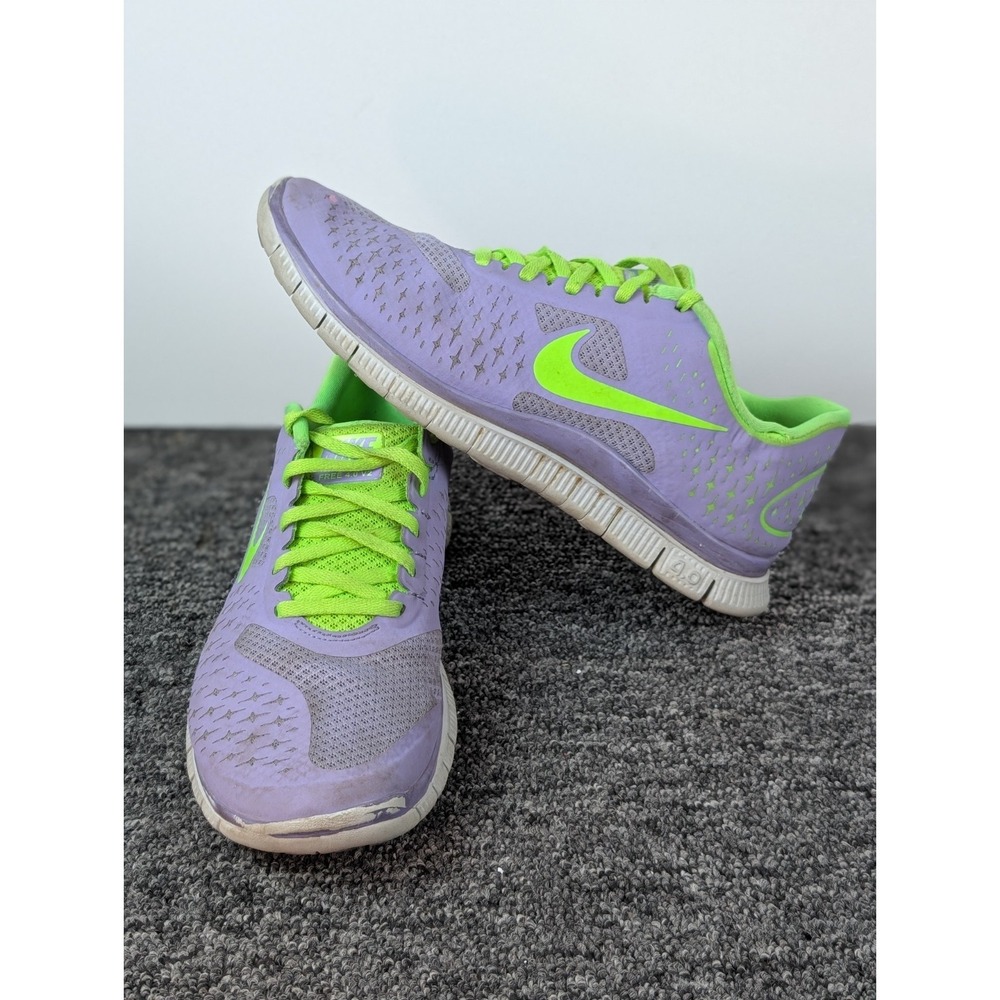 Nike Free 4.0 V2 511527-530 Purple Green Athletic Running Shoes Women's Size 8.5